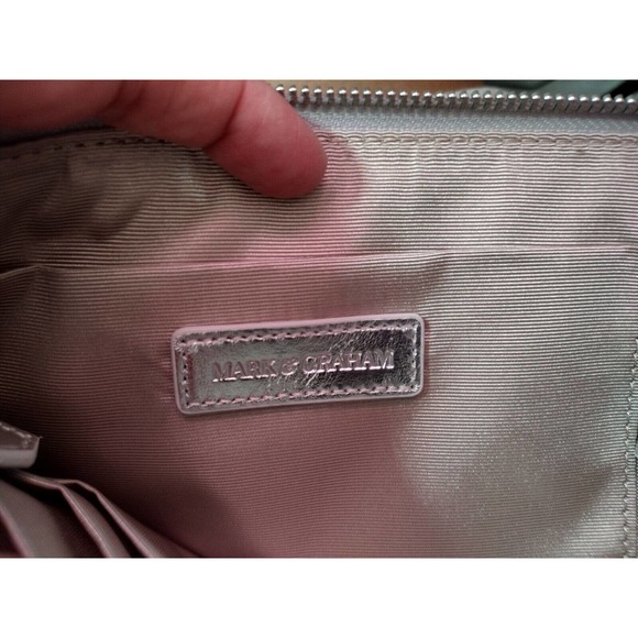 NEW Pottery Barn Mark & Graham Leather Silver Commute Zip Clutch $99.00 - Picture 6 of 6